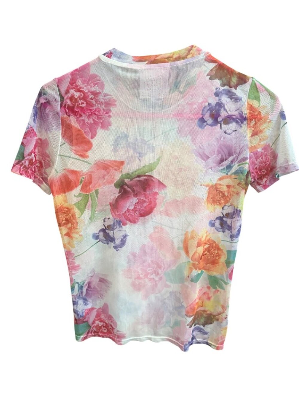 Johnny Was Jade Floral Mesh Top XS Short Sleeve Lightweight - Picture 2 of 5